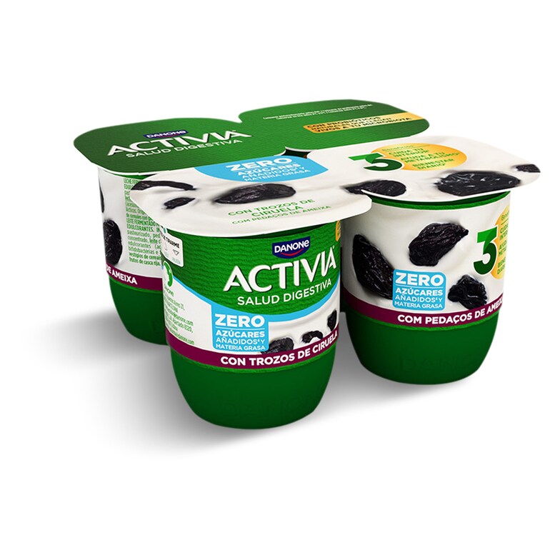 Dia Bífidus desnatado con ciruelas Activia pack 4 x 120 g