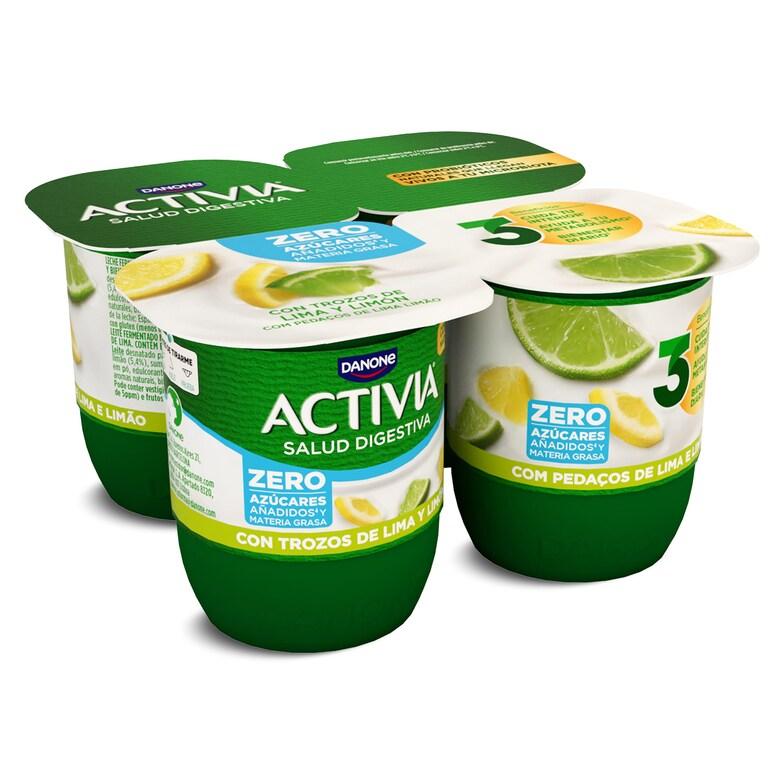 Dia Bífidus desnatado con lima y limón Activia pack 4 x 120 g