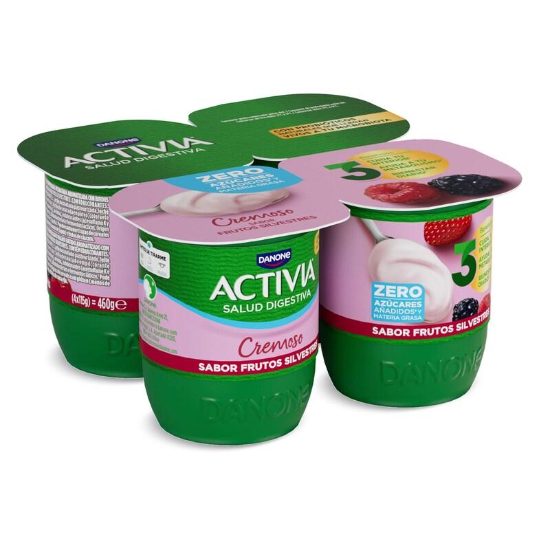 Dia Bífidus desnatado sabor frutas silvestres Activia pack 4 x 115 g