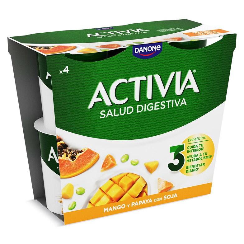 Dia Bífidus Sabor Mango Y Papaya Con Soja Activia Pack 4 X 120 G