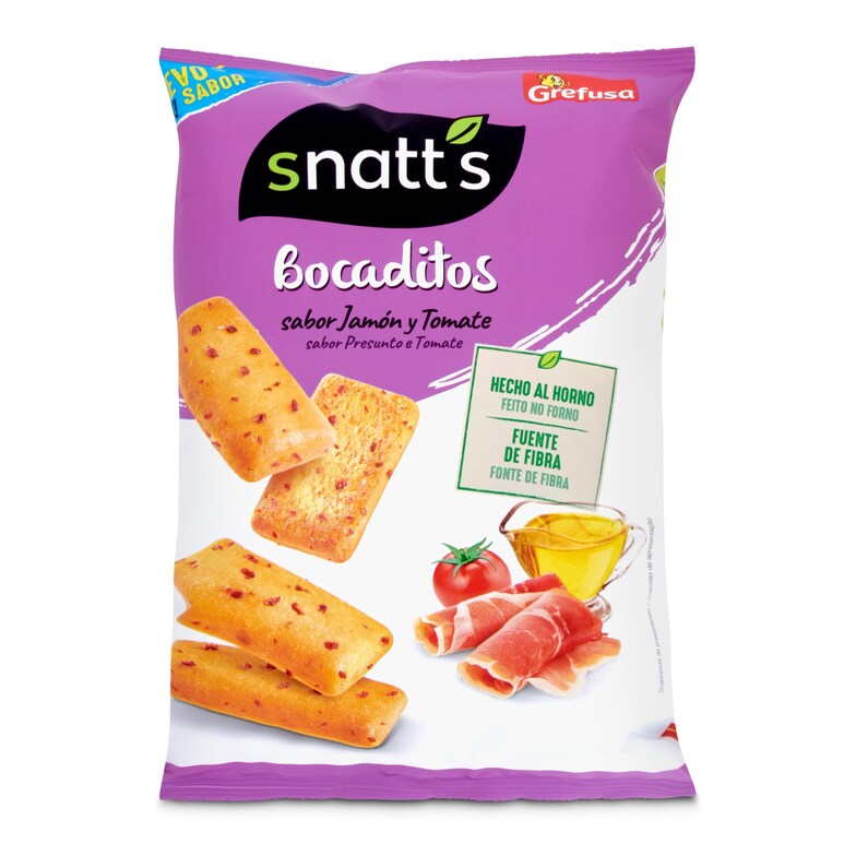 Dia Bocaditos sabor jamón y tomate Snatt's bolsa 110 g