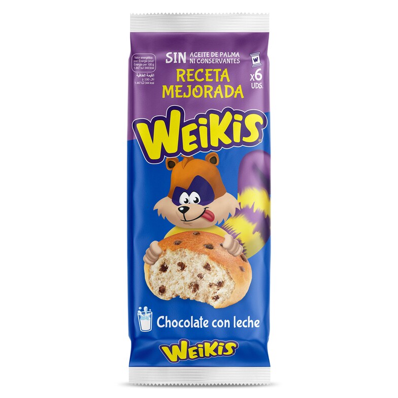 Dia Bollería con pepitas de chocolate con leche Weikis bolsa 240 g