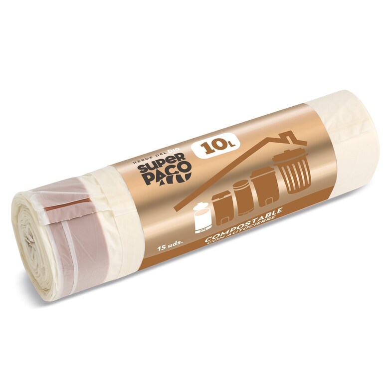 Dia Bolsa de basura compostable con autocierre 10 lt Super Paco de Dia 15 unidades