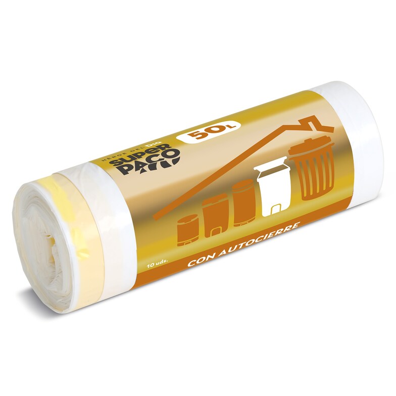 Dia Bolsa de basura con autocierre 50 lt Super Paco de Dia 10 unidades