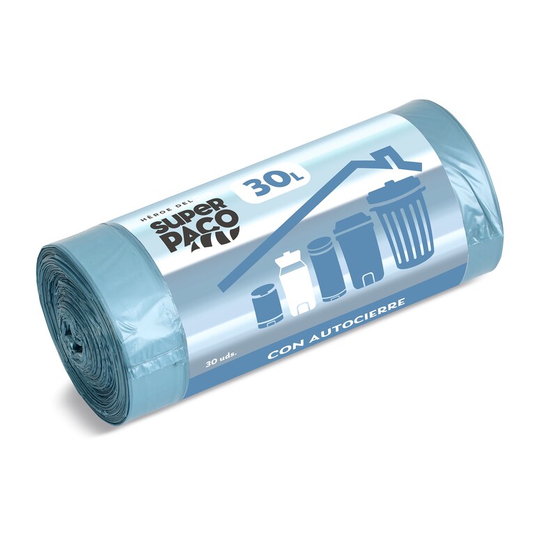 Dia Bolsa de basura con autocierre azul 30 lt Super Paco de Dia 30 unidades