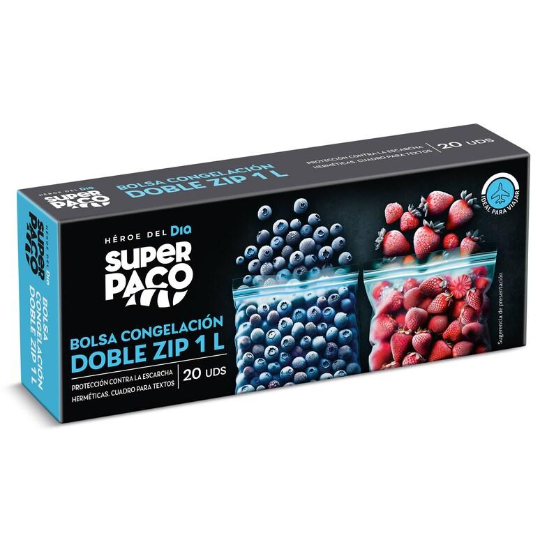 Dia Bolsas de congelación doble zip 1 litro Super Paco de Dia caja 20 unidades