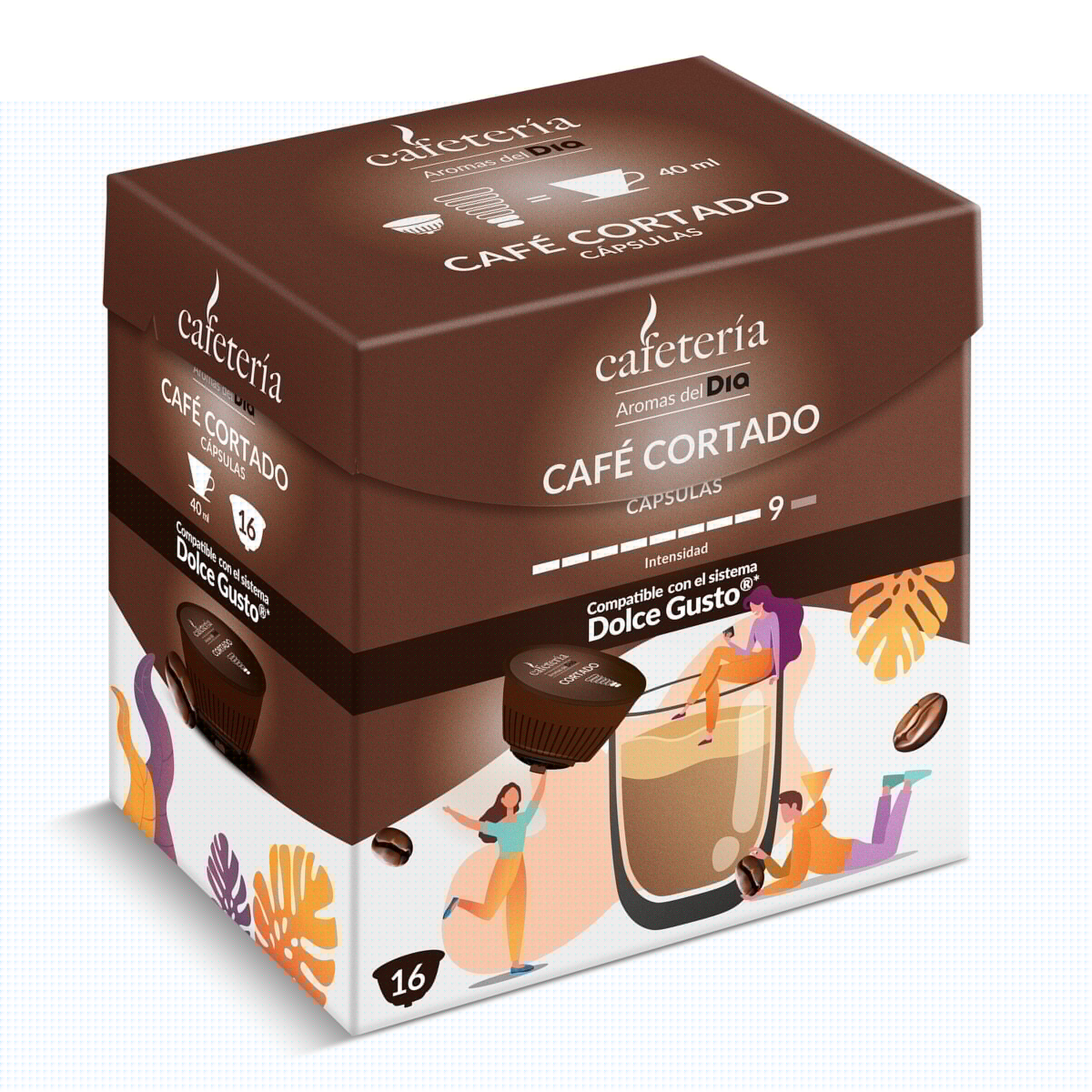 Dia Café cortado en cápsulas Cafetería de Dia caja 16 unidades