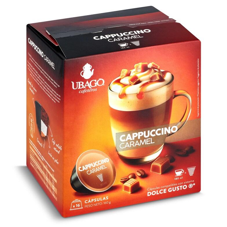 Dia Café en cápsulas capuccino con aroma a caramelo Ubago caja 16 unidades