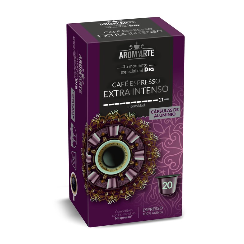 Dia Café en cápsulas espresso extra intenso Arom'arte de Dia caja 20 unidades
