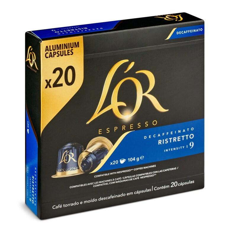 Dia Café en cápsulas espresso ristretto descafeinado L'Or caja 20 unidades