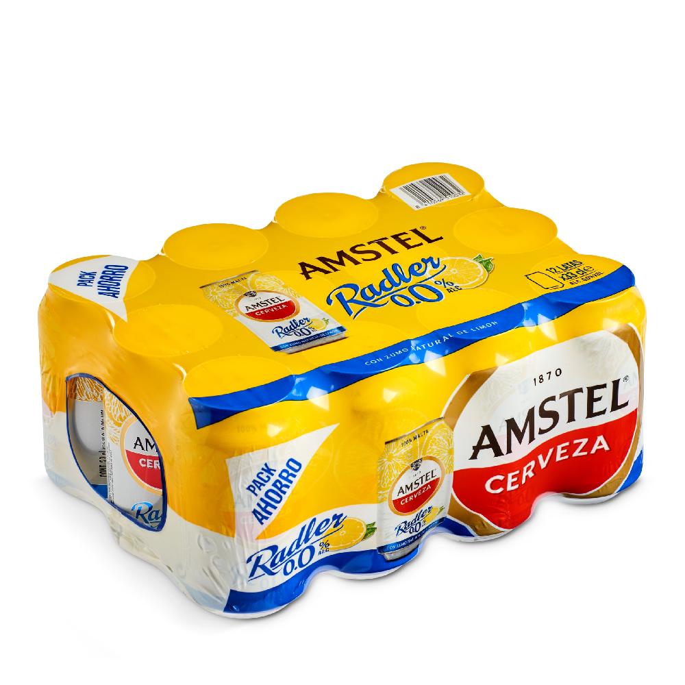 Dia Cerveza radler con limón 0 0% alcohol Amstel lata 12 x 33 cl