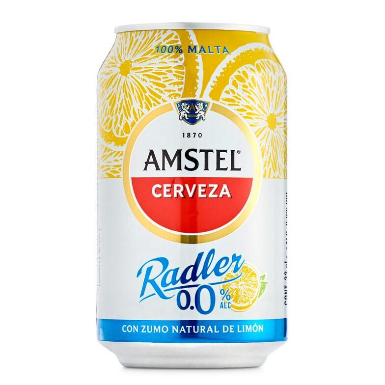 Dia Cerveza radler con limón 0 0% alcohol Amstel lata 33 cl