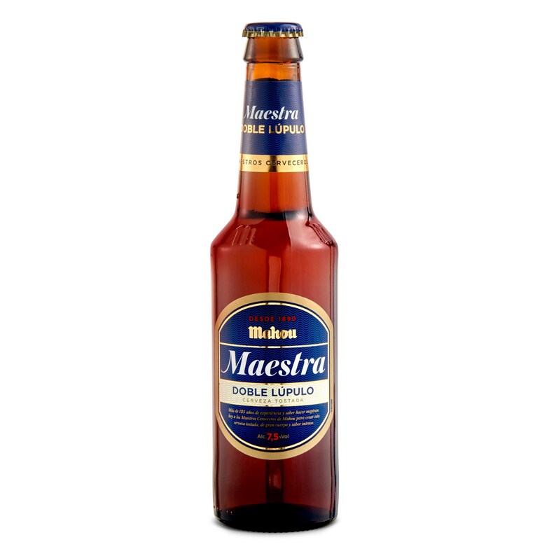 Dia Cerveza tostada doble lúpulo Mahou Maestra botella 33 cl