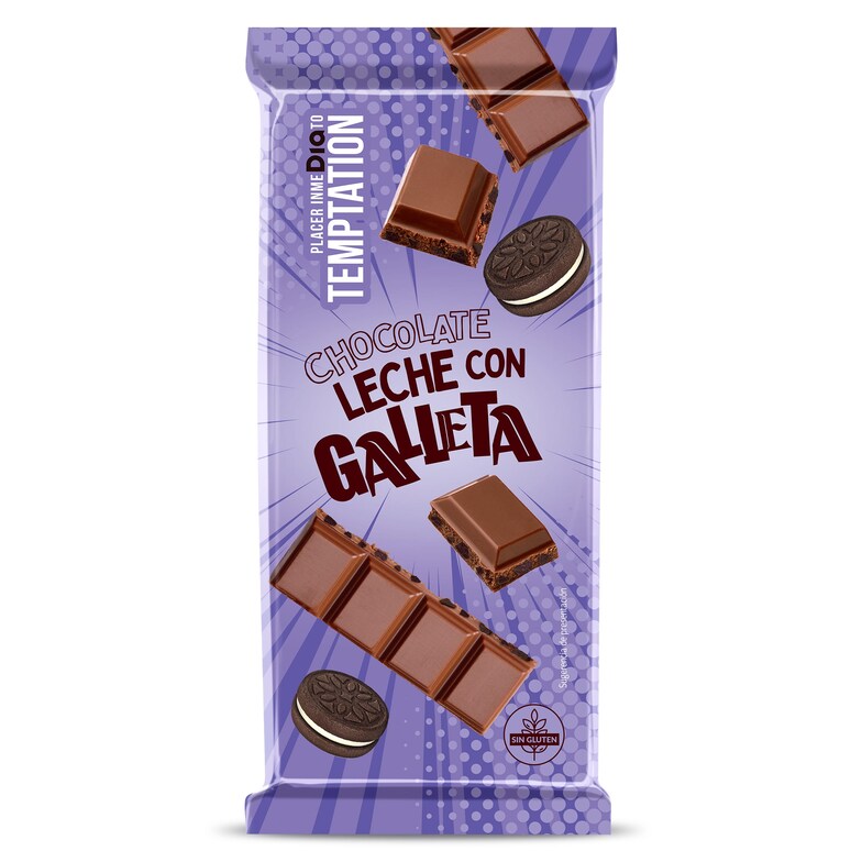 Dia Chocolate con leche con galleta Temptation de Dia 100 g