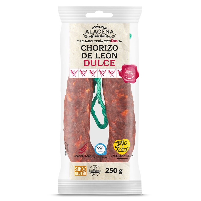 Dia Chorizo de León dulce Nuestra Alacena de Dia bolsa 250 g