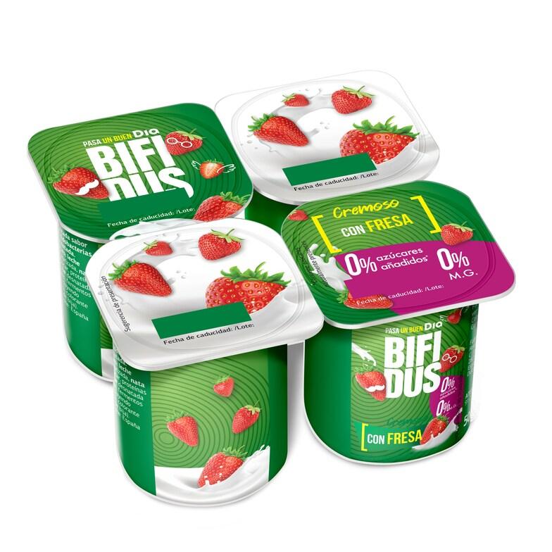 Dia Cremoso desnatado con fresa Bífidus Dia pack 4 x 125 g