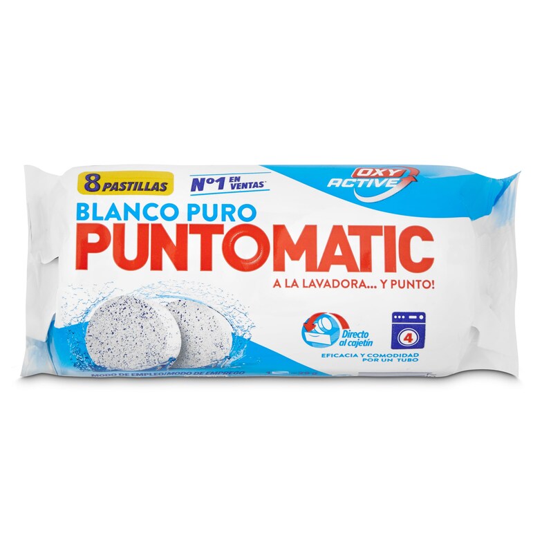 Dia Detergente máquina blanco puro en pastillas Puntomatic bolsa 4 lavados