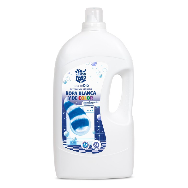 Dia Detergente máquina líquido blanco&color Super Paco de Dia botella 61 lavados