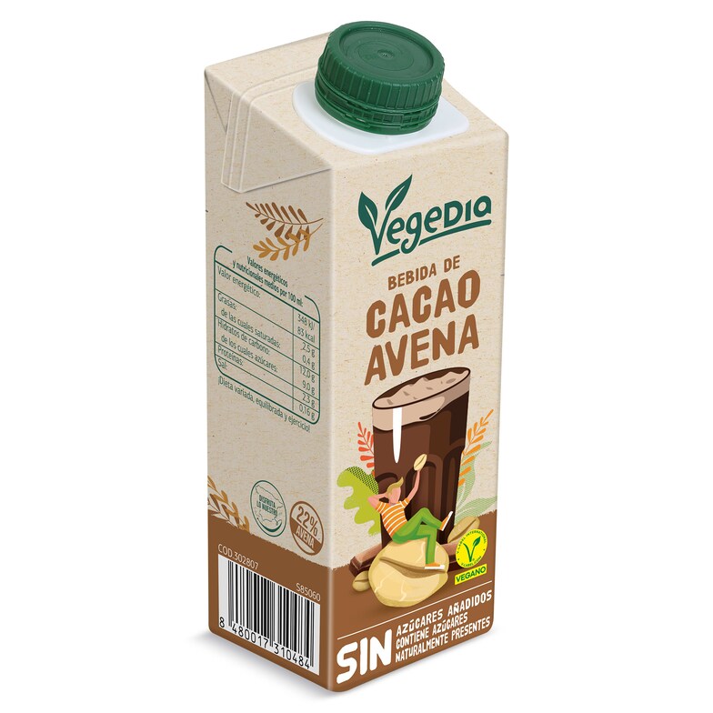 Dia Bebida de avena con cacao Vegedia brik 250 ml