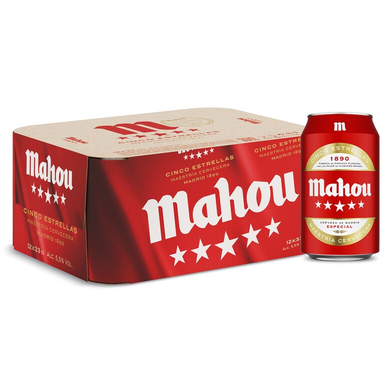 Dia Cerveza Mahou 5 Estrellas lata 12 x 33 cl