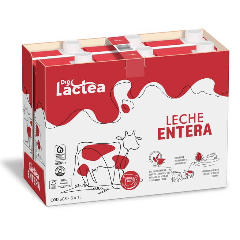 Dia Leche entera Dia Láctea brik 6 x 1 l