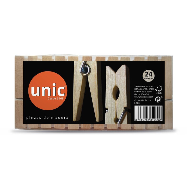 Dia Pinzas De Madera Bolsa 24 Unidades
