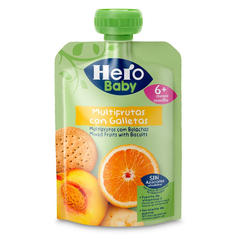 Dia Puré multifrutas con galleta Hero bolsa 100 g
