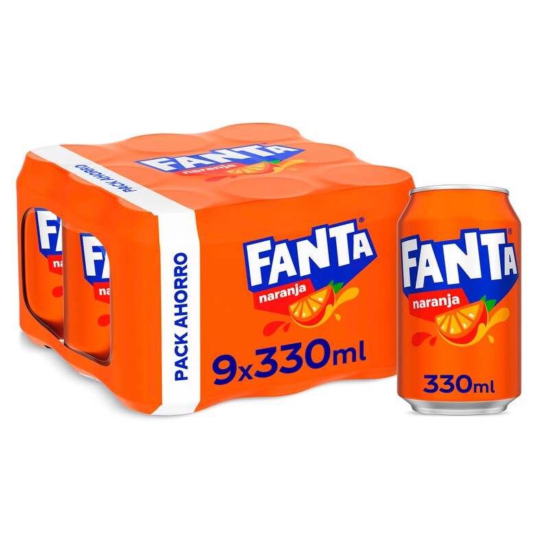 Dia Refresco de naranja Fanta lata 9 x 33 cl
