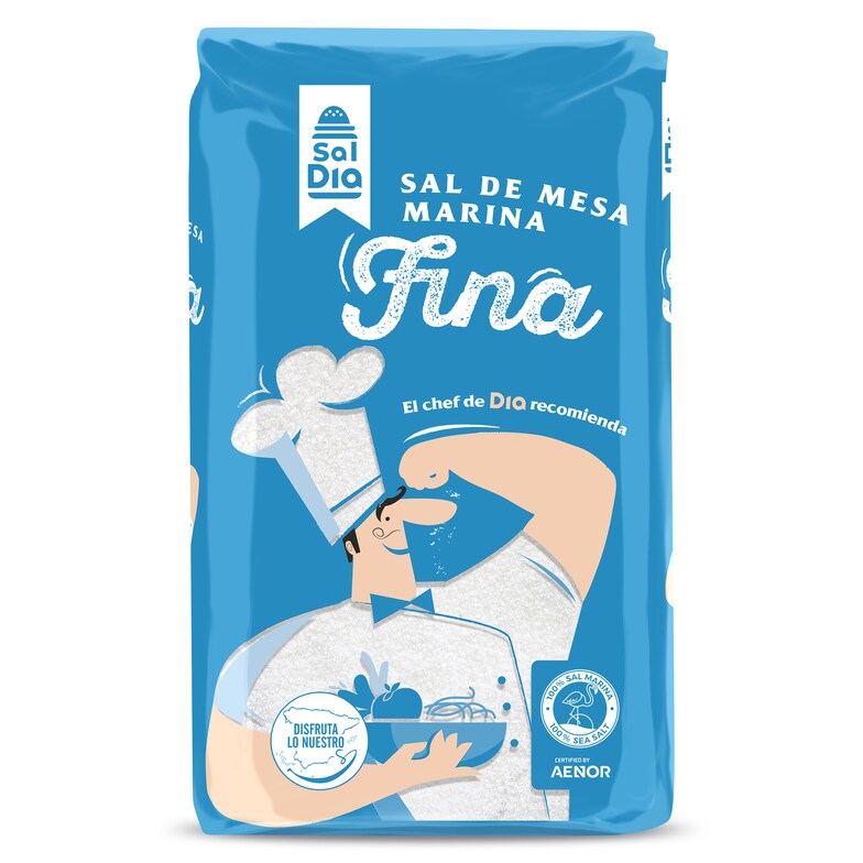 Dia Sal marina de mesa fina Dia paquete 1 Kg