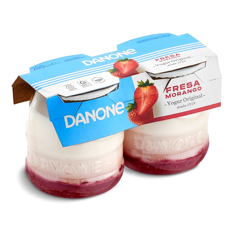 Dia Yogur con fresa Danone pack 2 x 130 g