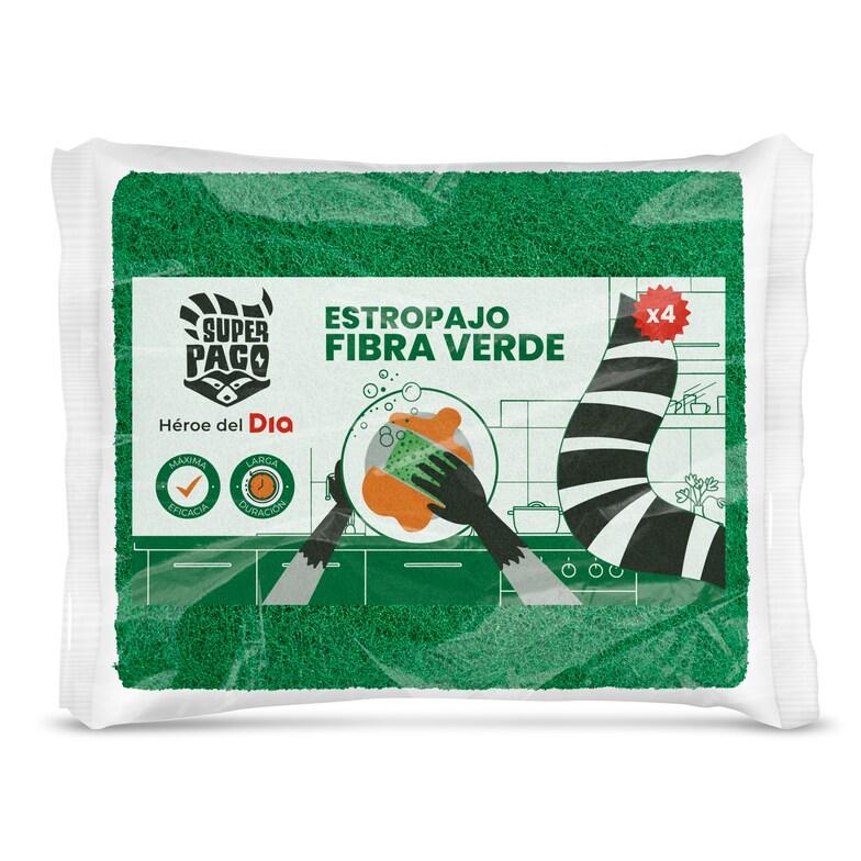Dia Estropajo de fibra verde Super Paco de Dia bolsa 4 unidades