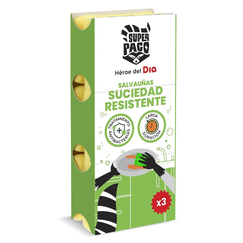 Dia Estropajo salvauñas suciedad resistente Super Paco de Dia estuche 3 unidades