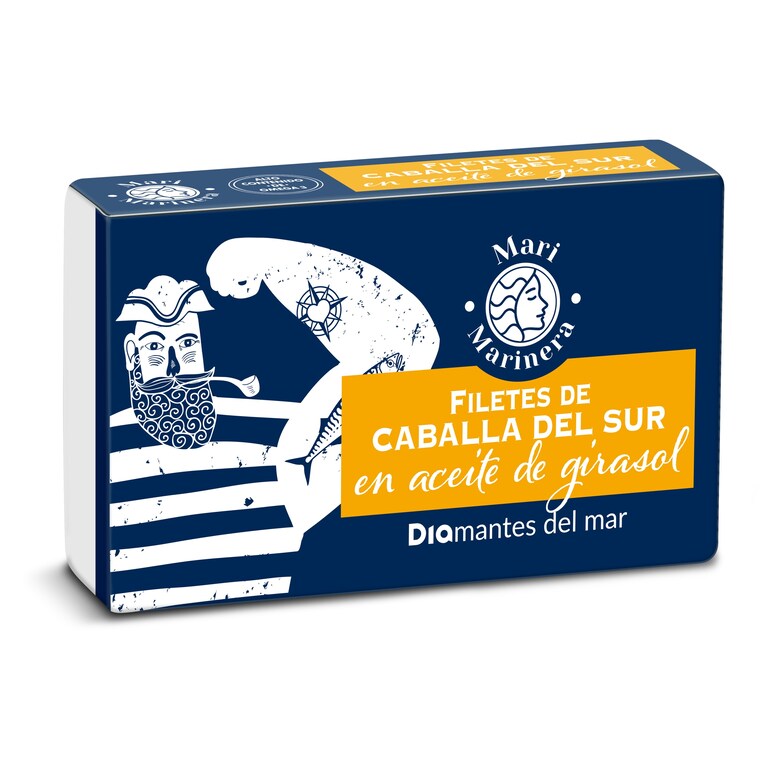 Dia Filetes de caballa del sur en aceite de girasol Mari Marinera de Dia lata 85 g