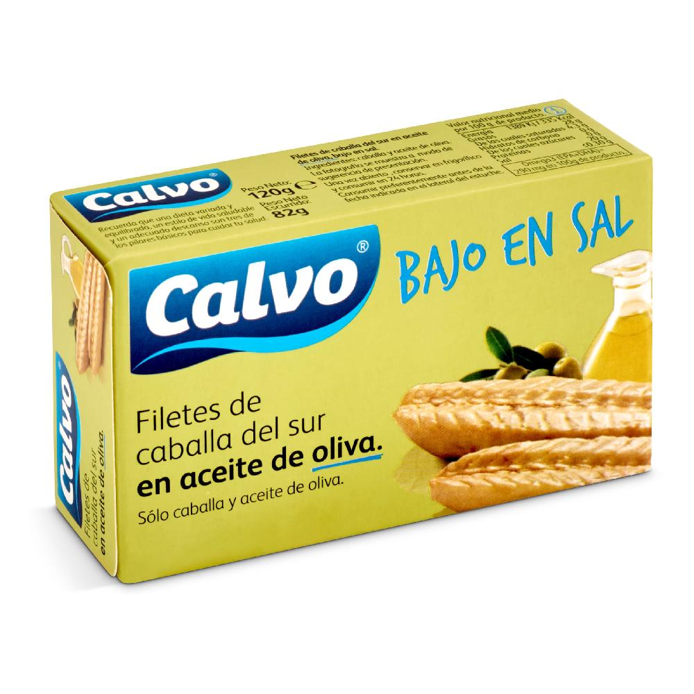 Dia Filetes de caballa en aceite de oliva bajo en sal Calvo lata 82 g