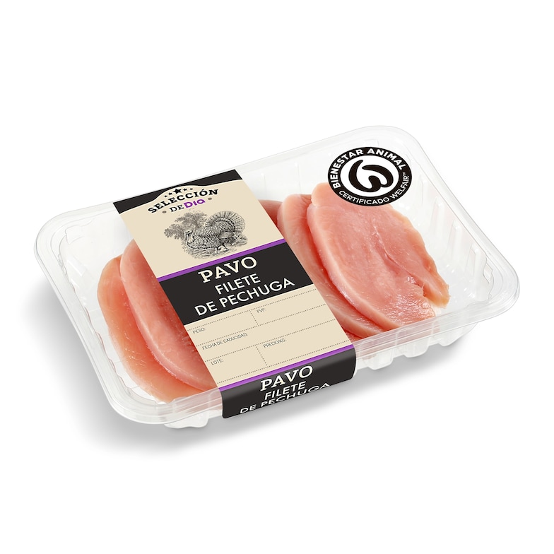 Dia Filetes de pechuga de pavo Selección de Dia bandeja 600 g aprox