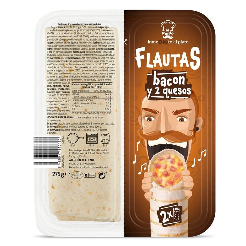 Dia Flautas de bacon y 2 quesos Al Punto Dia bandeja 275 g