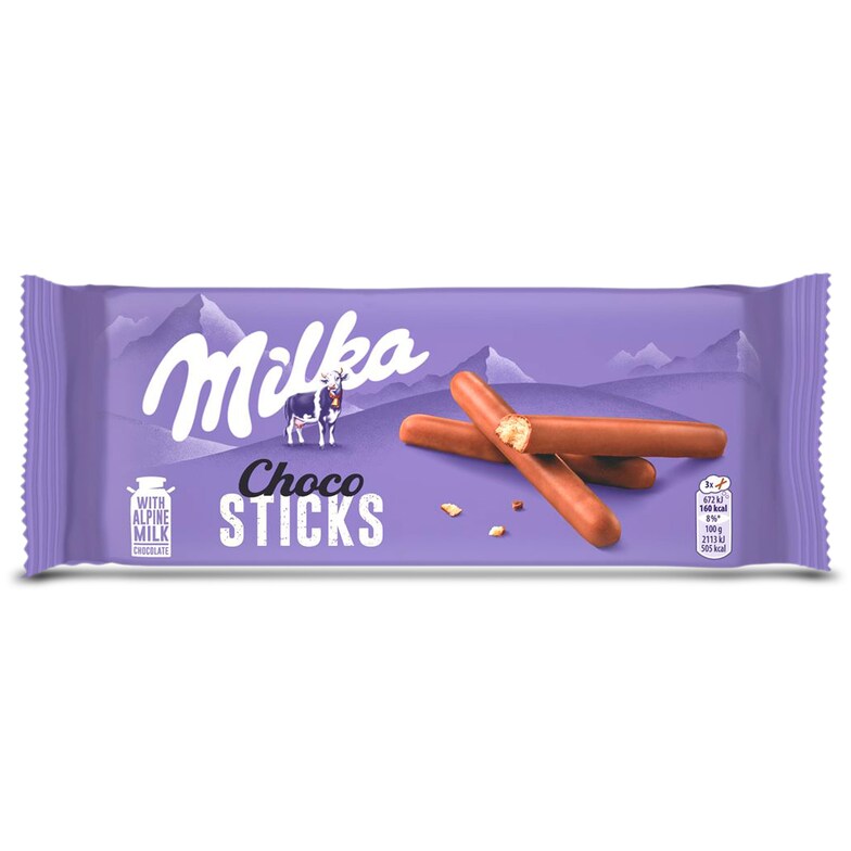 Dia Galletas con chocolate choco sticks Milka bolsa 112 g
