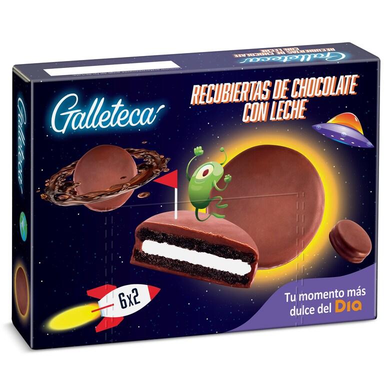 Dia Galletas de cacao rellenas de crema bañadas con chocolate con leche Galleteca de Dia caja 252 g