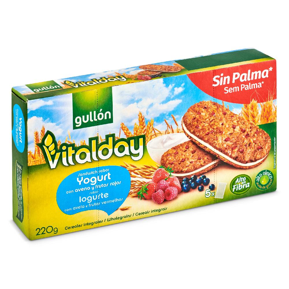 Dia Galletas sándwich con avena y frutos rojos rellenas de yogurt Gullón Vitalday caja 220 g