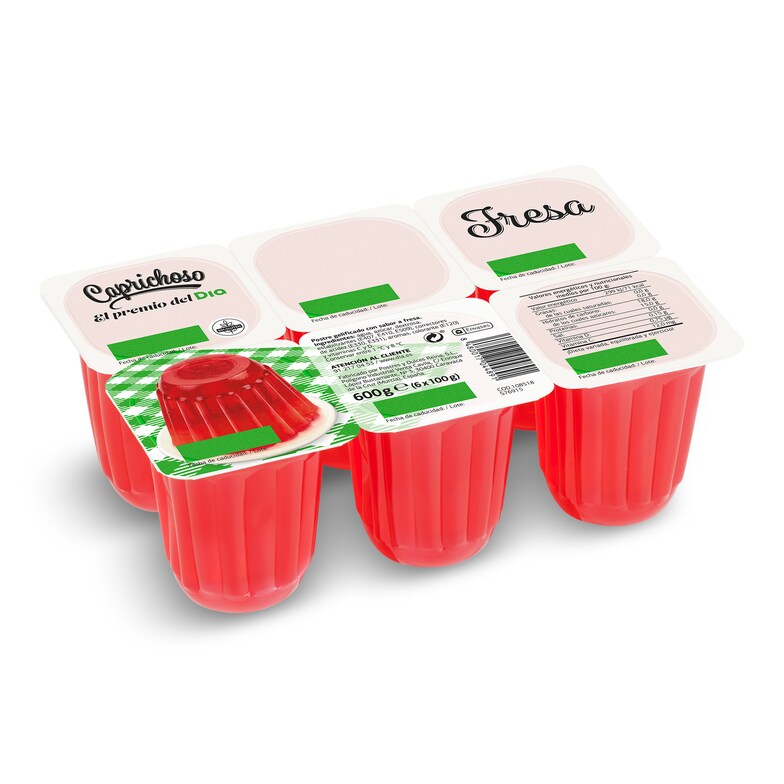 Dia Gelatina de fresa Caprichoso Dia pack 6 x 100 g