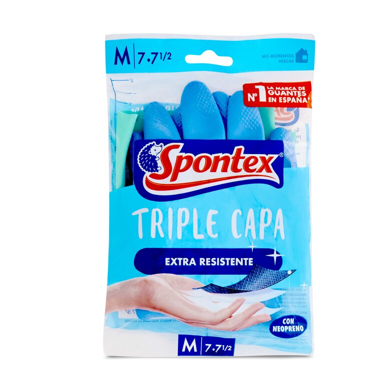 Dia Guantes Reutilizables Triple Capa Talla M Spontex Bolsa 2 Unidades
