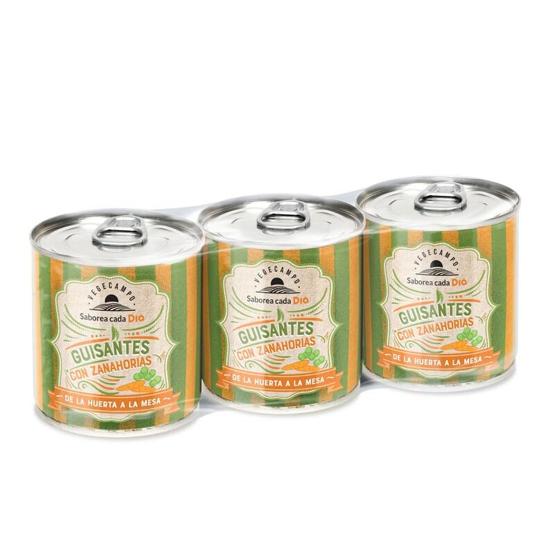 Dia Guisantes con zanahorias Vegecampo de Dia lata 3 x 130 g