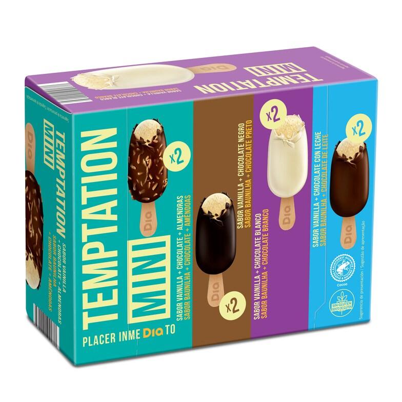 Dia Helado bombón mini surtido 8 unidades Temptation de Dia estuche 288 g