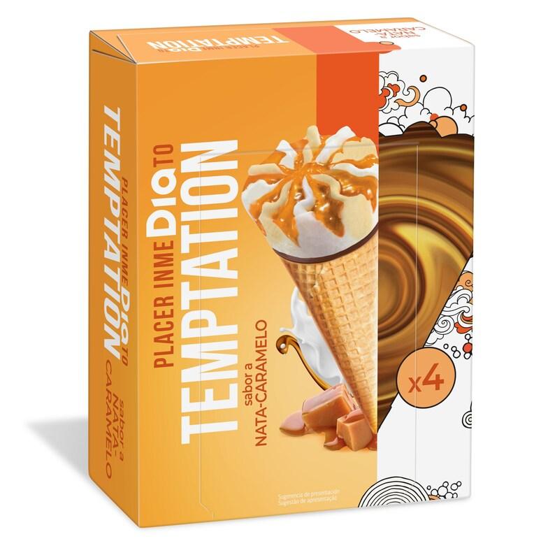 Dia Helado cono de nata y caramelo 4 unidades Temptation de Dia caja 272 g
