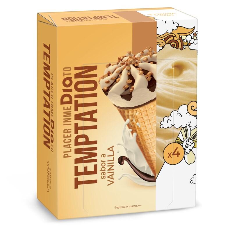 Dia Helado cono de vainilla 4 unidades Temptation de Dia caja 272 g