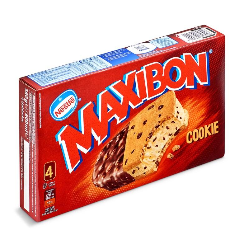 Dia Helado de vainilla con trozos de chocolate y cookies 4 unidades Nestlé Maxibon caja 360 g