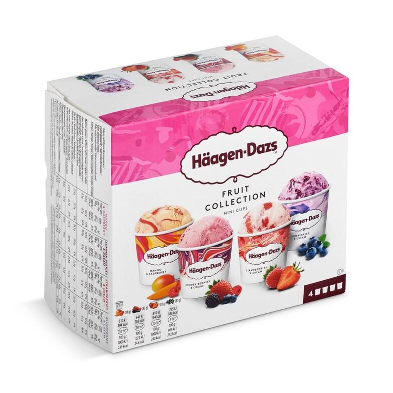 Dia Helado fruit collection mini cups 4 unidades Haagen Dazs caja 321 g