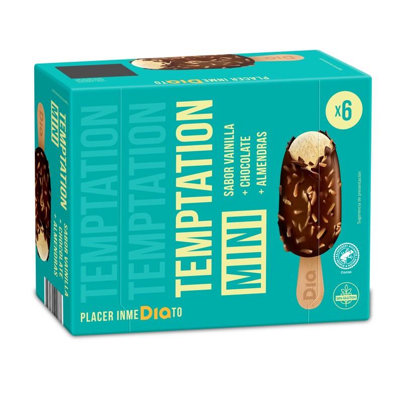 Dia Helado Mini Bombón Chocolate Almendrado 6 Unidades Temptation De Dia Caja 216 G