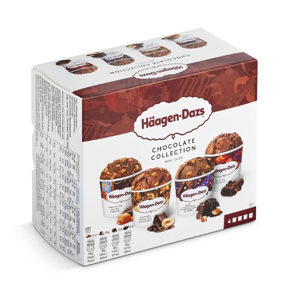 Dia Helado mini cups chocolate collection 4 unidades Haagen Dazs caja 326 g