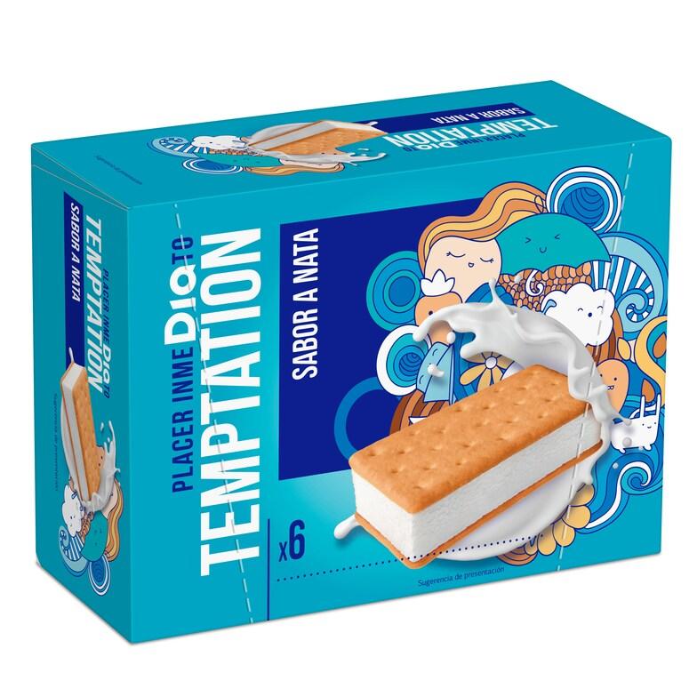 Dia Helado sándwich de nata 6 unidades Temptation de Dia caja 300 g